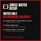 Slide: COLDBRUH Swiss Water Decaf - water only, no chemical solvents, 99.9% caffeine-free