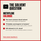 Slide: The solvent question - methylene chloride is still allowed in U.S. decaf at up to 10 ppm