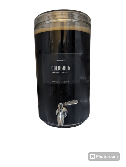 2 Gallon Large glass dispenser - With 2 gallons of Signature Dark Roast Cold Brew